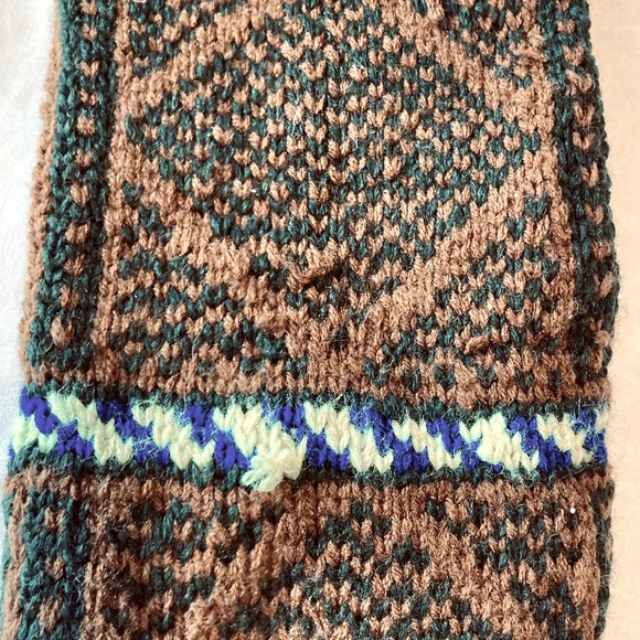 Vintage Handmade Wool Reading Slippers W Leather - Picture 5 of 6